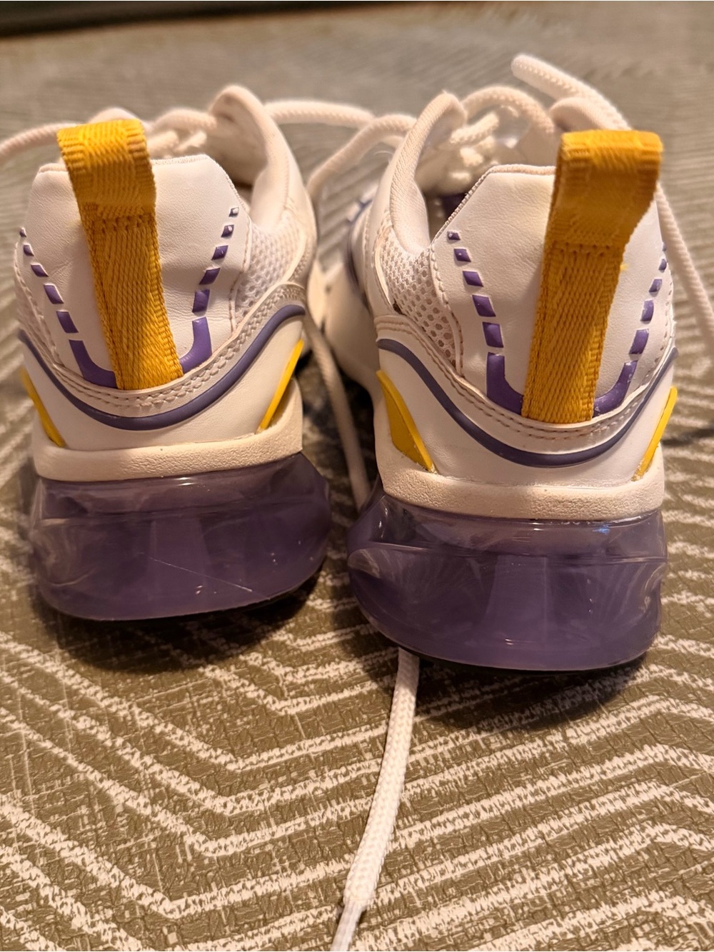 Tory Burch Good Luck Trainers Women’s 8.5 White Purple Yellow Chunky Sneakers - Picture 4 of 6